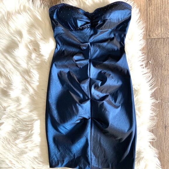 Xscape By Joanna Chen Bodycon Dress Navy - Picture 1 of 8